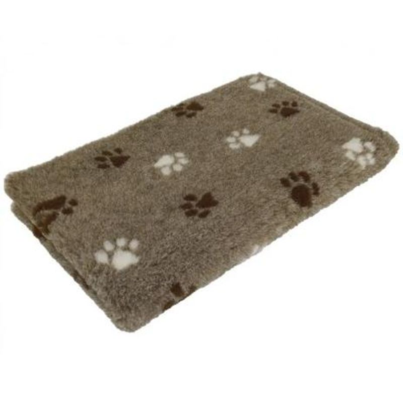 Vetbed Non Slip, (150X100cm), Brown With White And Brown Paw, Petlife