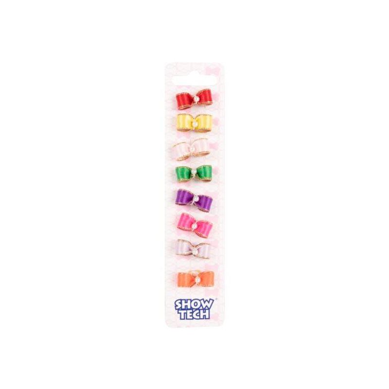 Molly Pearl Bow with Elastic 8 pcs Bows 3cm, ShowTech