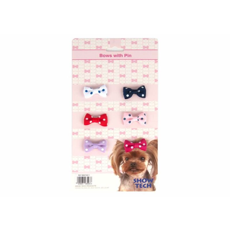 Polka Dot Bows with clip 6 pcs Bows, ShowTech
